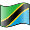 The flag of Tanzania that features a blue and green background with a black and yellow stripe.